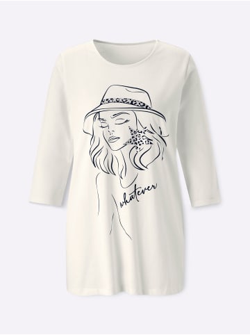 Sieh an! Longshirt in ecru-schwarz