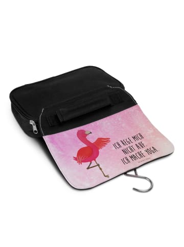Mr. & Mrs. Panda Kulturbeutel Flamingo Yoga mit Spruch in Aquarell Pink