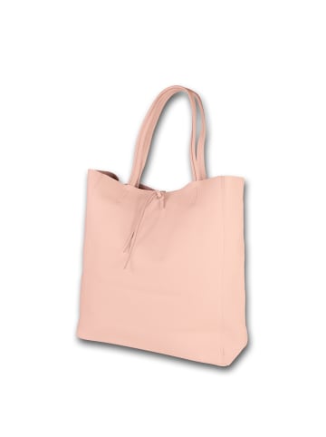 Toscanto Leder Shopper, Schultertasche Toscanto Tasche rosa ca. 30cm