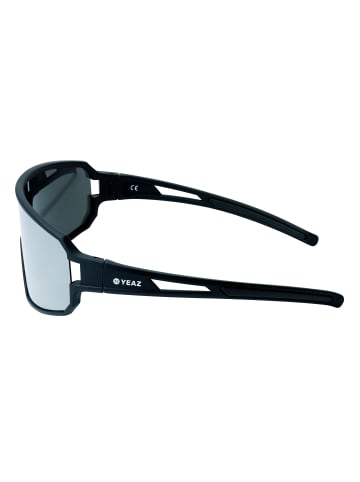 YEAZ SUNWAVE Sport-Sonnenbrille Black/Silver Mirror in silber