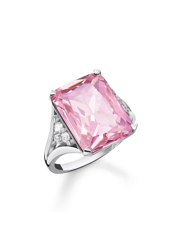 Thomas Sabo Ring Pinker Stein in silber, pink, weiß