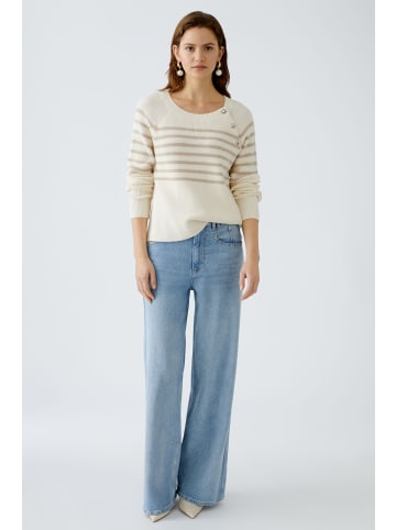 Oui Pullover in white camel