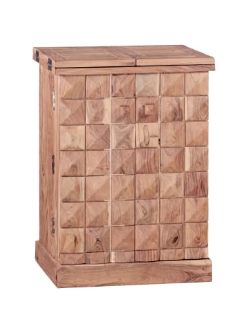 KADIMA DESIGN SAAR Massivholz Hausbar 65x91x50 cm, Ausklappbar in Beige