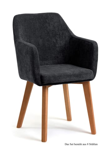 58 aufm Kessel ARMLEHNSTUHL (8er-Set) Darleen 57x87x60 Eiche geölt/Anthrazit