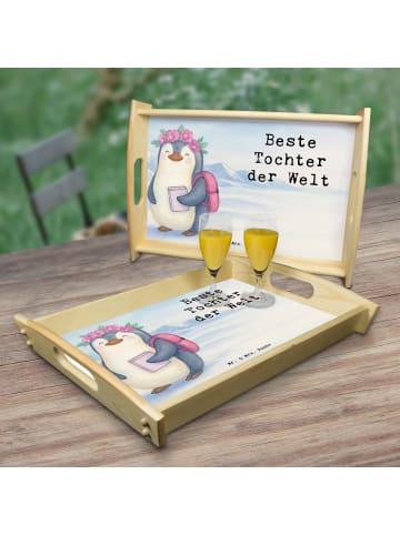 Mr. & Mrs. Panda Großes Tablett Pinguin Beste Tochter der Welt D... in Weiß
