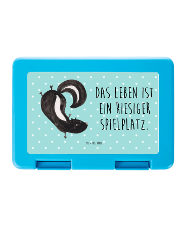 Mr. & Mrs. Panda Bento Box Stinktier Handstand mit Spruch in Türkis Pastell