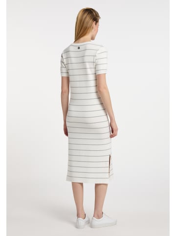 DreiMaster Damen Strickkleid in Wollweiss Grau Melange