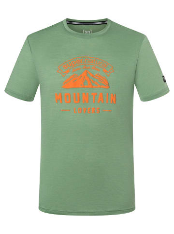 super.natural Merino T-Shirt M MOUNTAIN LOVERS TEE in grün