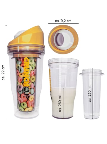 CrunchCup Original CrunchCup Tragbarer Müslibecher To Go 260 + 250 ml | Gelb in Gelb