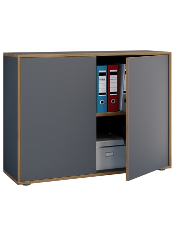 VCM Büroschrank Aktenschrank Sideboard Salia 2fach in Anthrazit