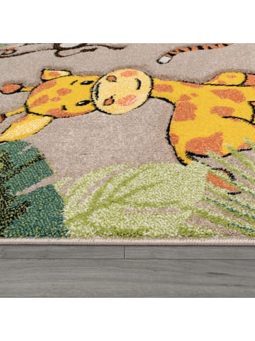 KADIMA DESIGN Kinderteppich Dschungel Kindermotiv Kinderzimmer in Beige
