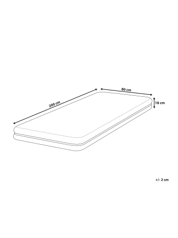Beliani Matratze SERENITY in Weiß/Grau - (W) 80 x (H) 18 x (L) 200 cm