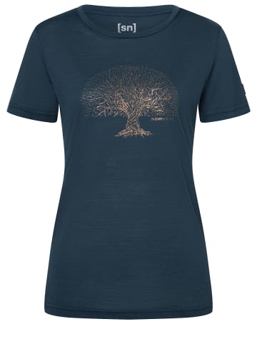 super.natural Merino T-Shirt W TREE OF KNOWLEDGE TEE in Blau