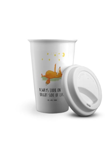 Mr. & Mrs. Panda Kaffeebecher Fuchs Sterne mit Spruch in Weiß