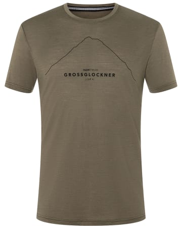 super.natural Merino T-Shirt M GROSSGLOCKNER TEE in braun