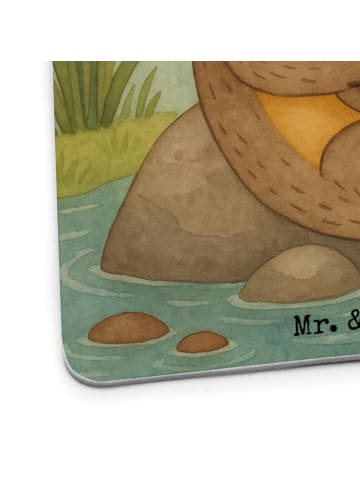Mr. & Mrs. Panda Glasuntersetzer Otter Kind Design ohne Spruch in Weiß