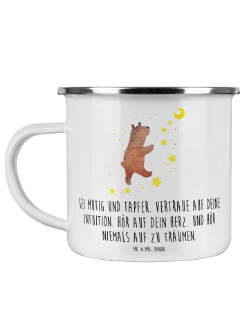 Mr. & Mrs. Panda Emaille Tasse Mutig zu sich selbst stehen mit S... in Weiß