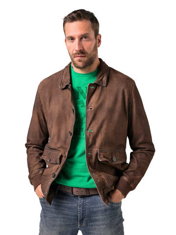 JP1880 Lederjacke in tabakbraun