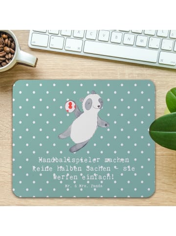 Mr. & Mrs. Panda Mauspad Handball Wurf mit Spruch in Meeresbrise