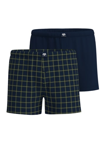 CECEBA Boxershort 2Er Pack Daytona in blau-dunkel-Karo