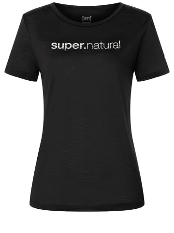 super.natural Merino T-Shirt in schwarz