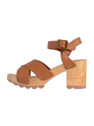 Kickers Kick Wise Leder-Sandalen mit Absatz Braun