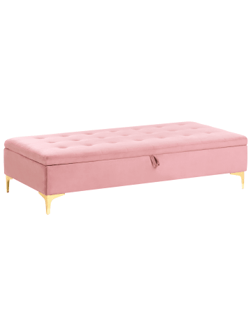 Beliani Ottomane ABERDEEN in Rosa/Gold - (W) 158 x (H) 39 x (L) 78 cm