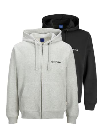 Jack & Jones Sweatjacke / Hoodie Norrebro in Hellgrau / schwarz