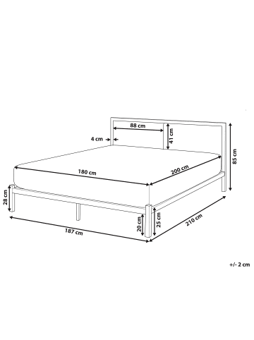 Beliani 2-tlg Doppelbett CLAMART in Schwarz/Grau