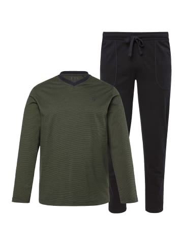 JP1880 Langer Schlafanzug in moosgrün