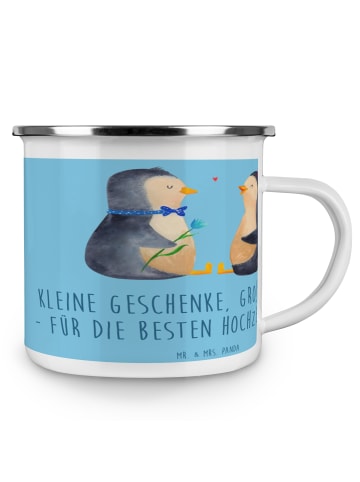 Mr. & Mrs. Panda Trinkbecher Gastgeschenke Freude mit Spruch in Sky Blue