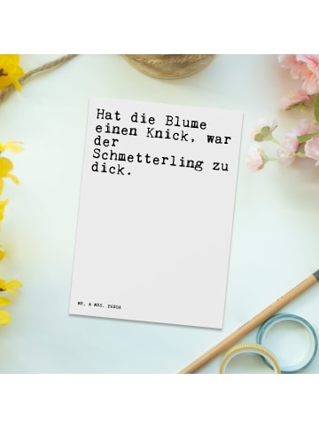 Mr. & Mrs. Panda Grußkarte Hat die Blume einen... mit Spruch in Weiß