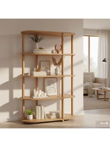 home24 Regal Ticonic - 117 cm in Eiche