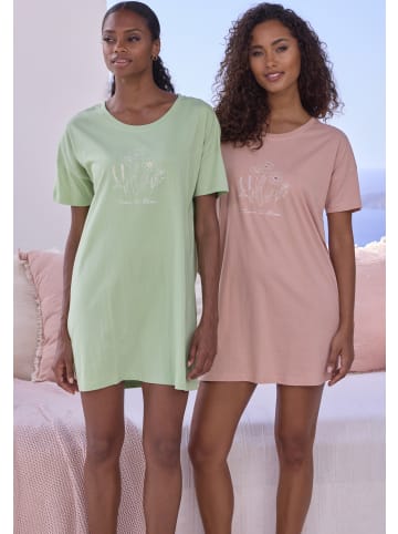 Vivance Active Bigshirt in grün und rosa