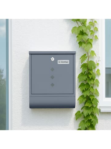 relaxdays Briefkasten mit Zeitungsfach in Anthrazit