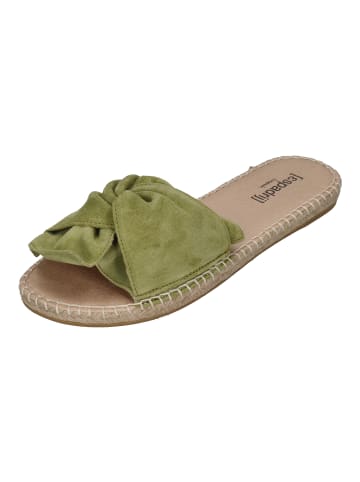 Espadrij l'orginale Pantoletten PLAGE BOUCLE VELOUR in grün