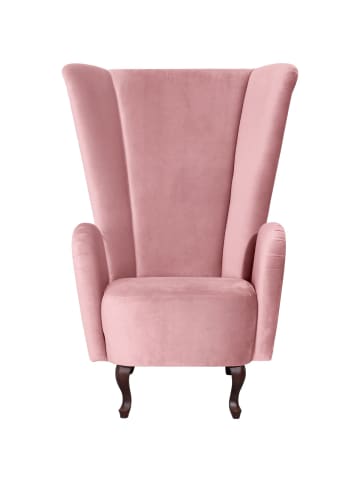 others HOCHLEHNSESSEL Kailey Bezug Samtvelours Buche nussbaum dunkel / rosé