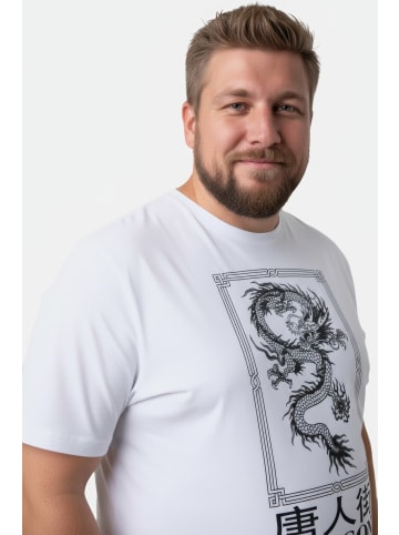 Men Plus Kurzarm T-Shirt in schneeweiß