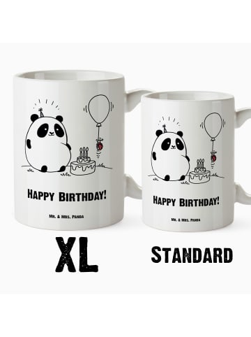Mr. & Mrs. Panda Keramikbecher Panda Geburtstag mit Spruch in Weiß