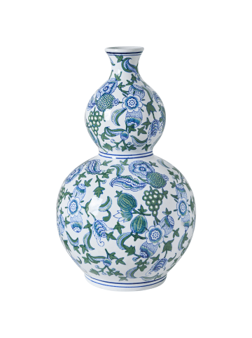Beliani Blumenvase MOSTOLES in Weiß/Blau/Grün - (W) 22 x (H) 45 x (L) 22 cm