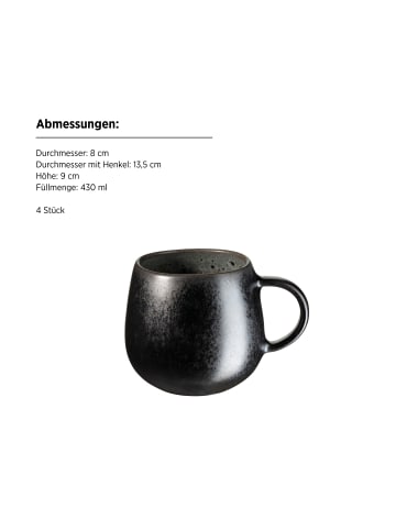 Mäser Frühstücks Set, Steinzeug Carellia in Blau