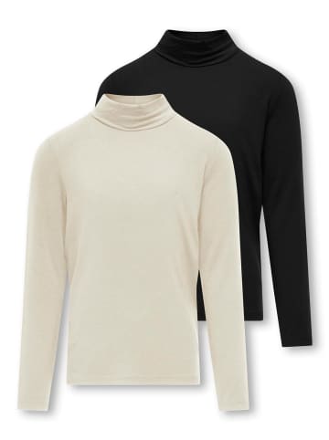 KIDS ONLY 2er-Pack Langarmshirts Rollkragenshirts Koglela in black