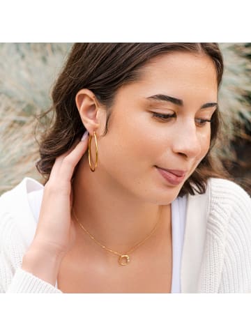 Adeliás Damen Ohrringe – Creole aus Edelstahl in gold