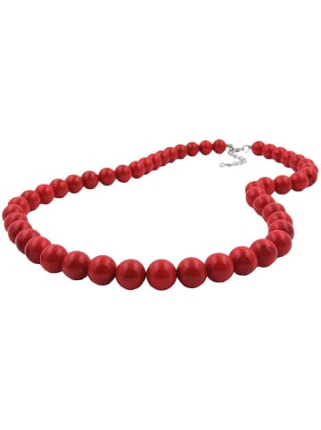 Gallay Kette 10mm Kunststoffperlen rot-schwarz-marmoriert 70cm in rot - schwarz