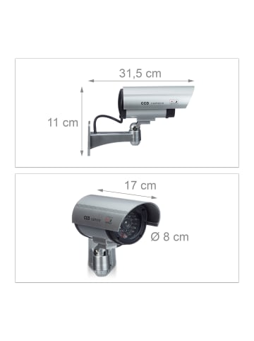 2x Dummy-Kamera in Grau