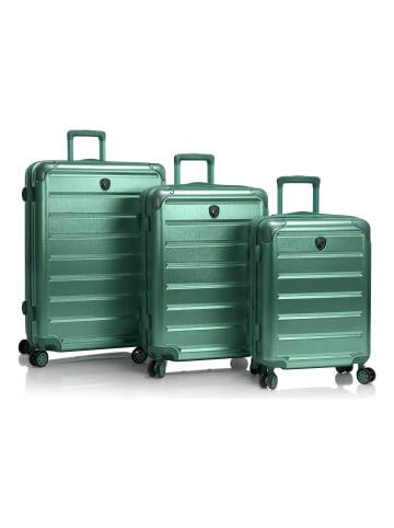 Heys Alumix 4 Rollen Kofferset 3-teilig mit Dehnfalte in midnight green