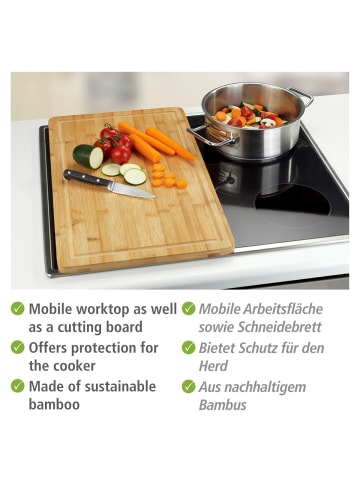 Wenko Herdabdeckplatte Bambus, Herdabdeckplatte Mod. Bambus in Braun