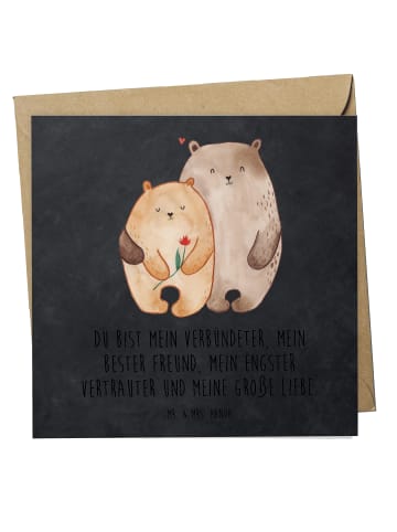 Mr. & Mrs. Panda Grußkarte Bären Liebe mit Spruch in Kreidetafel