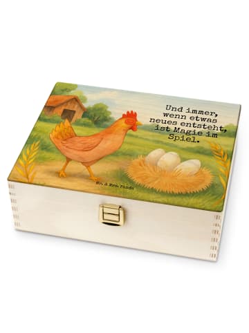 Mr. & Mrs. Panda Teebox Huhn Stolz Design mit Spruch in Weiß