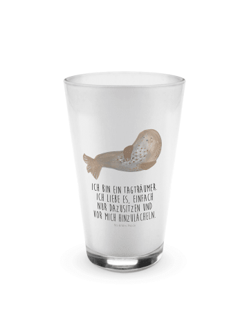 Mr. & Mrs. Panda Glas Robbe Lachen mit Spruch in Transparent